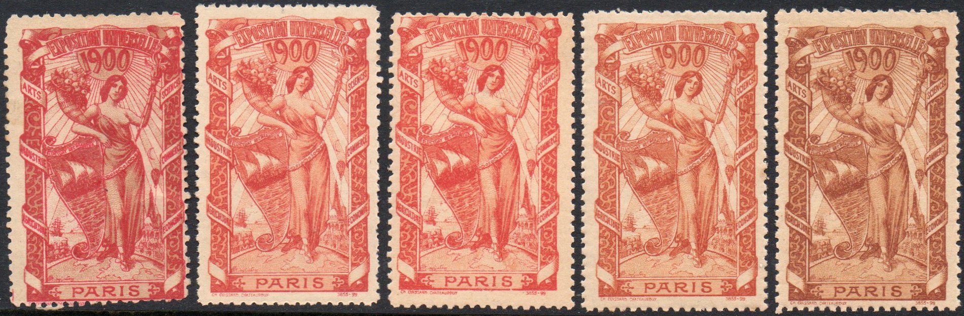 France : Vignettes Expositiuon Universelle, Paris, 1900 Cinderellas  Reklamemarken vinetas